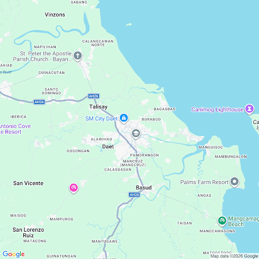 Coverage map of Daet and Camarines Norte